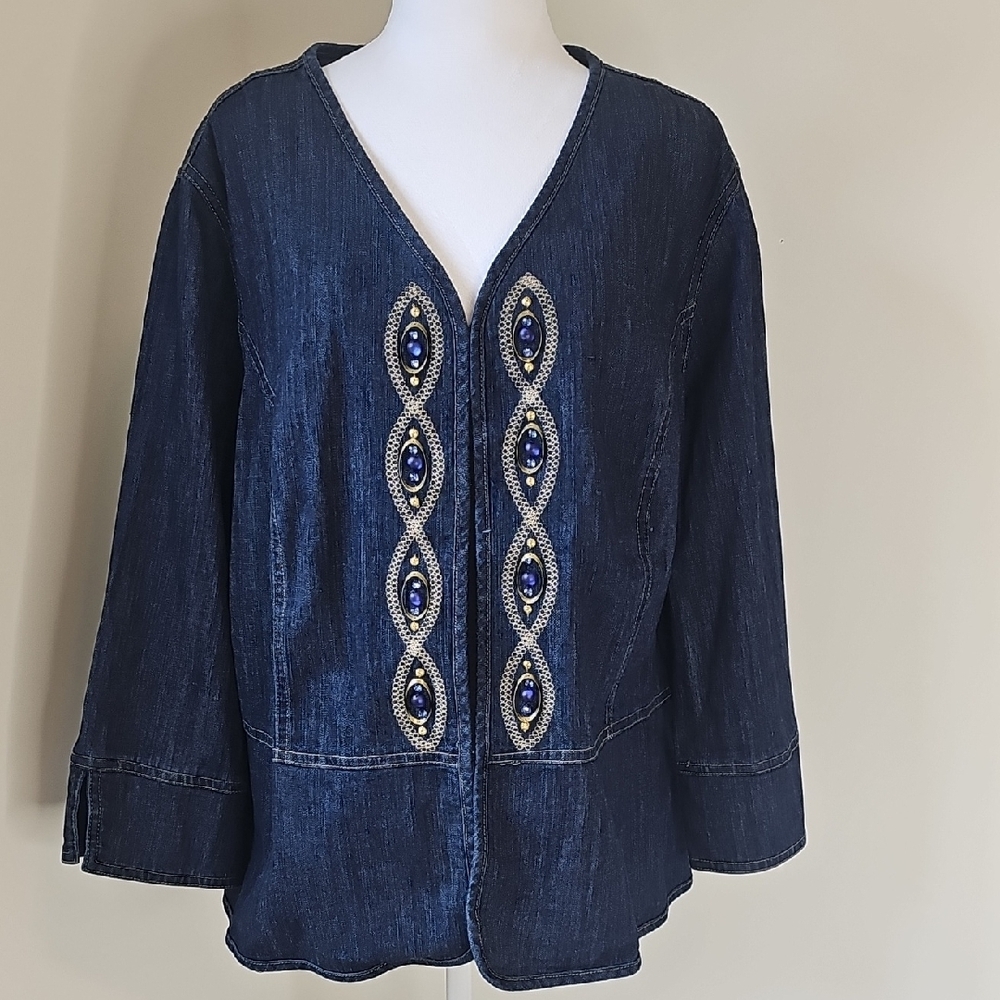 Lara Lane Dark Blue Embellished‎ Blouse
